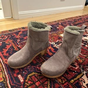Grey No. 6 shearling booties size 39.